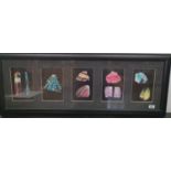 A set of five Coloured Print Collages of rock crystal.