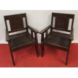 A pair of Timber Chairs.50w x seat h 36cms.