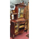 A lovely late 19th early 20th Century Mahogany Inlaid Display Cabinet.138w x 39d x 216h cms.