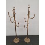 SILK ROAD: A pair of adjustable Metal Stands.140h cms.