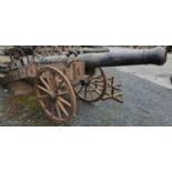 A medium American style Cannon on wheels.