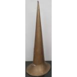 A very large brass Horn.Diam 52 x 138h cms.