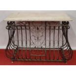 PARIS CATHEDRAL: A large Metal Side Table.122w x 44 x 99h cms.