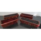 RUS: Four Timber Painted Trays.