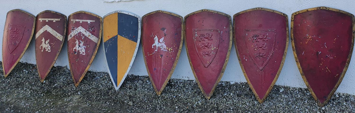 A selection of painted Shields from various TV programs.