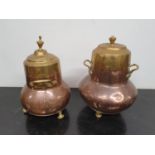 SILK ROAD: A pair of Copper and Brass Pots.37h cms.