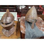 Two Medieval Military Helmets.