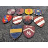 A selection of painted Shields from various TV programs.