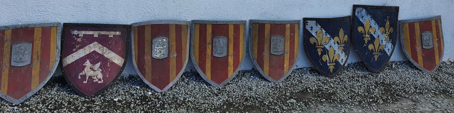 A selection of painted Shields from various TV programs.