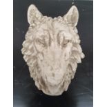 A really well cast moulded head of a Wolf.36w x 43h cms.