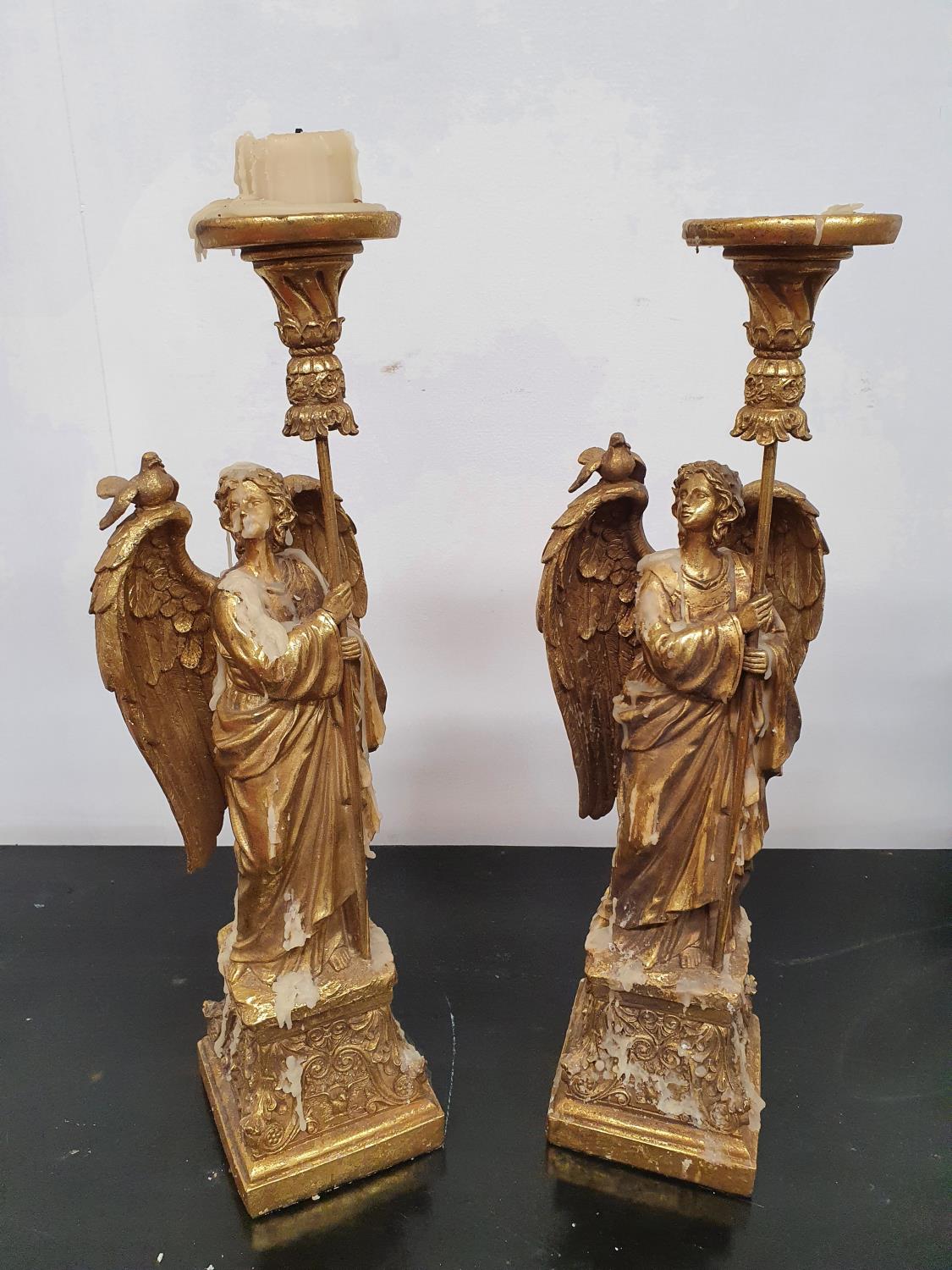 KIEV THRONEROOM-RUSSIA: A pair of Gilt Candlesticks. 56h cms.