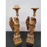 KIEV THRONEROOM-RUSSIA: A pair of Gilt Candlesticks. 56h cms.