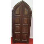 A 19th Century Medieval style two door Cabinet with grained and painted outline.80w x 190h cms.