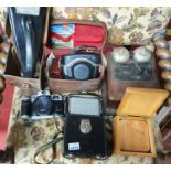 A quantity of Vintage Items to include a Cambridge Pyrometer, a Cowley automatic level etc.