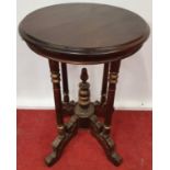 A Mahogany Circular Table.49d x 75h cms.