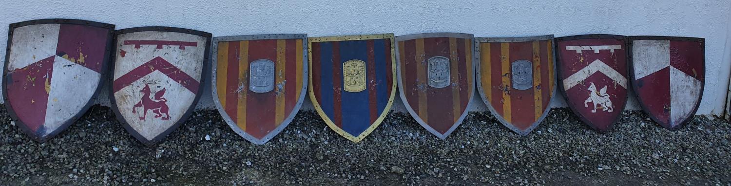 A selection of painted Shields from various TV programs.