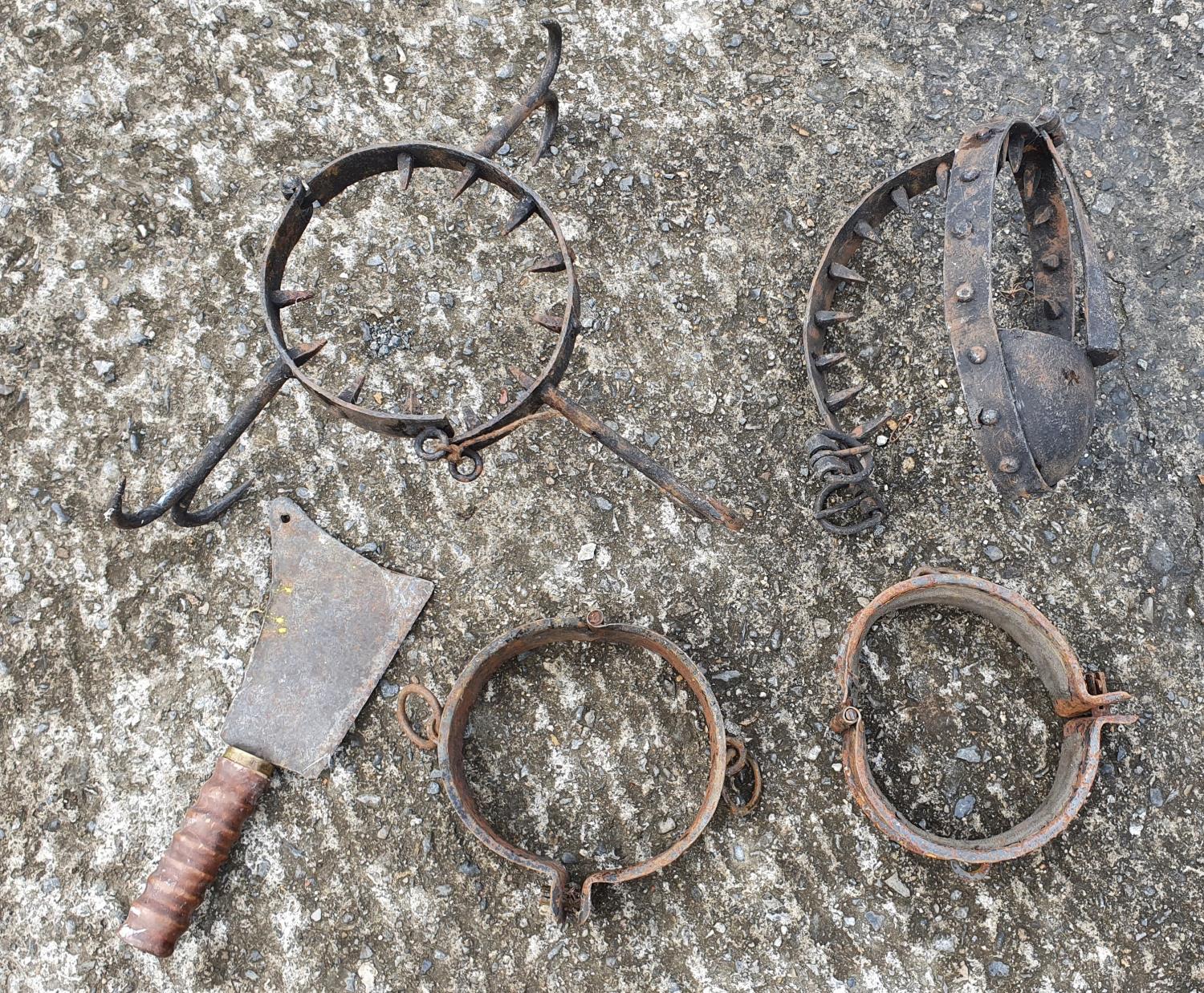 A quantity of Torture Chamber Metalware.