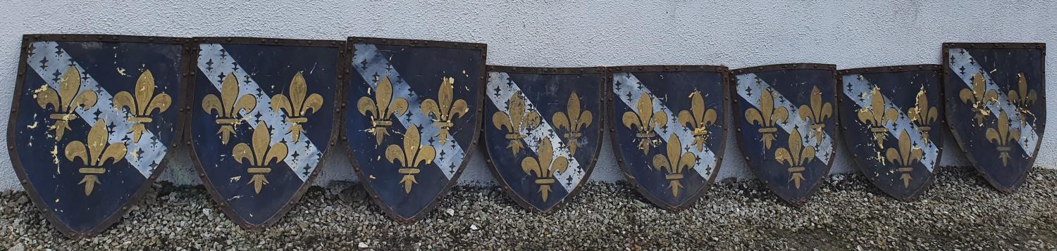 A selection of painted Shields from various TV programs.