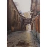 A signed Limited Edition Print of a street scene after Arribas.20w x 27h cms.