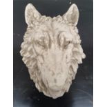 A really well cast moulded head of a Wolf.36w x 43h cms.