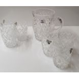 A Rare Waterford Crystal Jug along with a set of six Waterford crystal glasses pattern no. 602.Jug