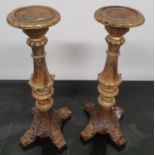 Two Gold Prickett Stands.41h cms.