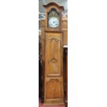 A 19th Century Continental Walnut Longcase Clock.244h cms.