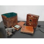 A 19th Century Mahogany Camera by Meagher, London along with a small camera.25w cms.