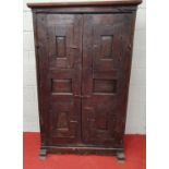 An old two door Timber Cupboard.99w x 40d x 163h cms.