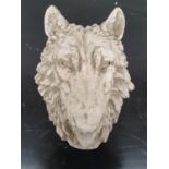 A really well cast moulded head of a Wolf.36w x 43h cms.