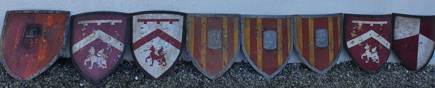 A selection of painted Shields from various TV programs.