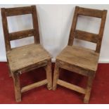 A pair of Rustic Chairs.42w x seat h 41 cms.