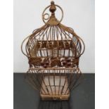 SILK ROAD: A Metal Birdcage.30w x 30 x 58h cms.