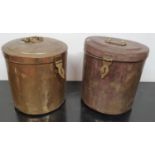 Two Brass/Copper lidded Pots.