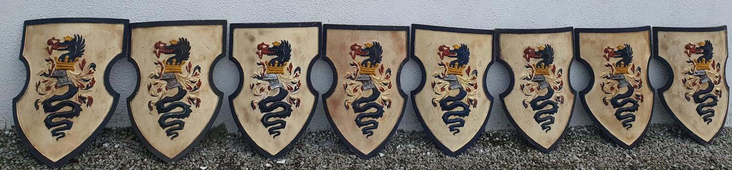 A selection of painted Shields from various TV programs.