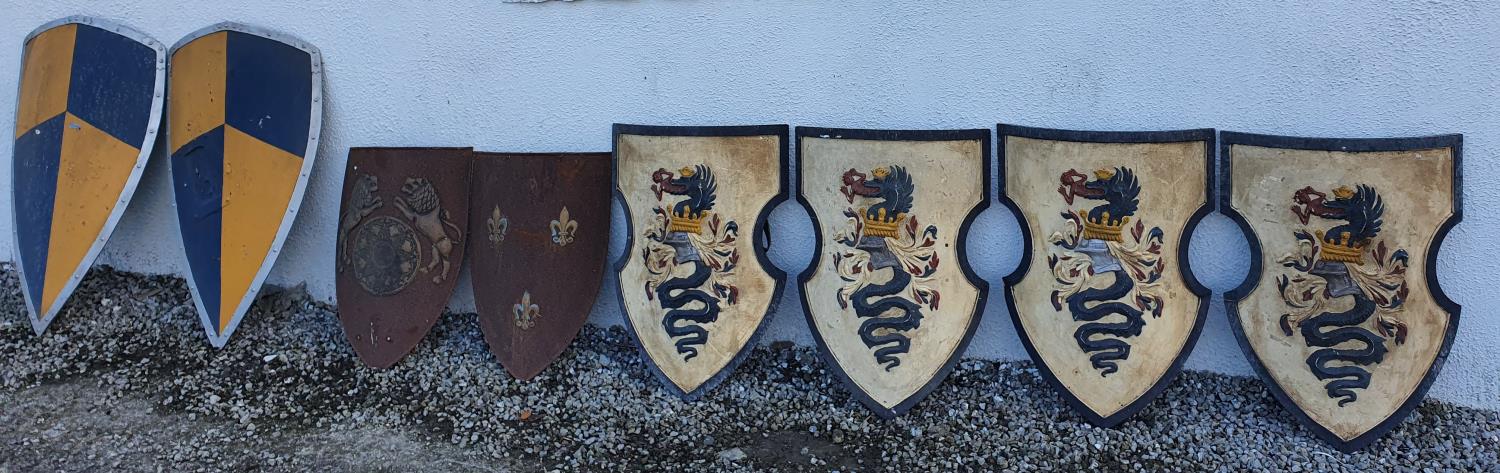 A selection of painted Shields from various TV programs.