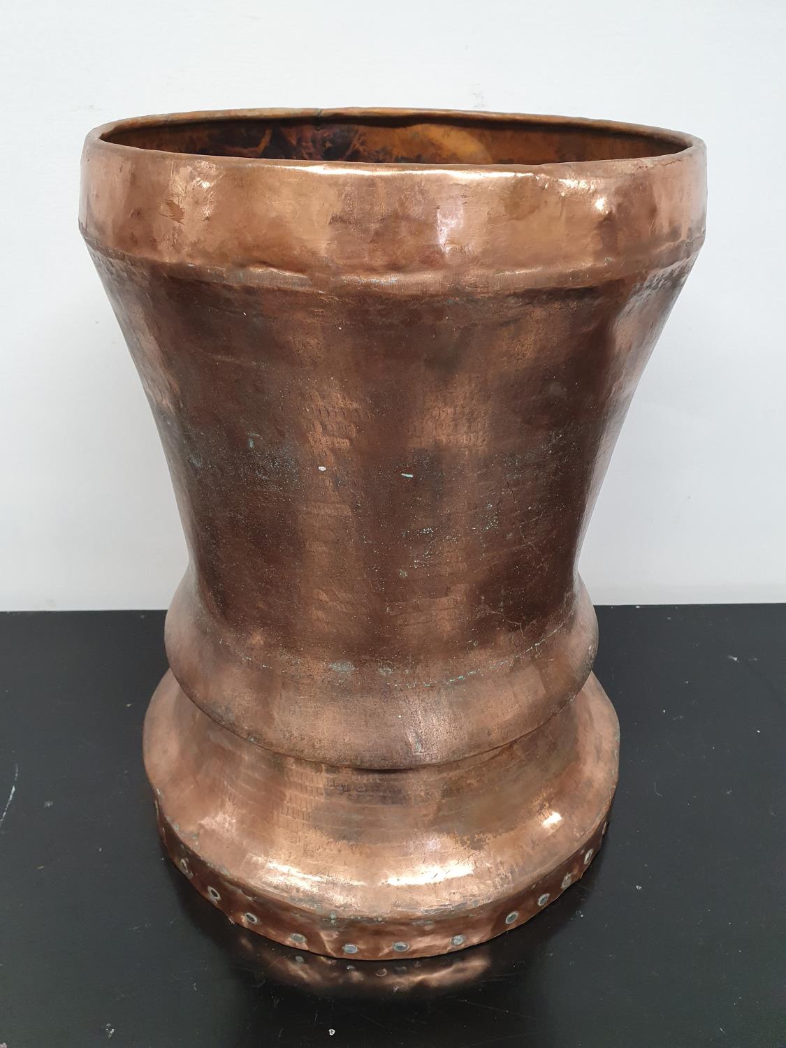 SILK ROAD: A large Copper Pot. Diam 30 x 44h cms.