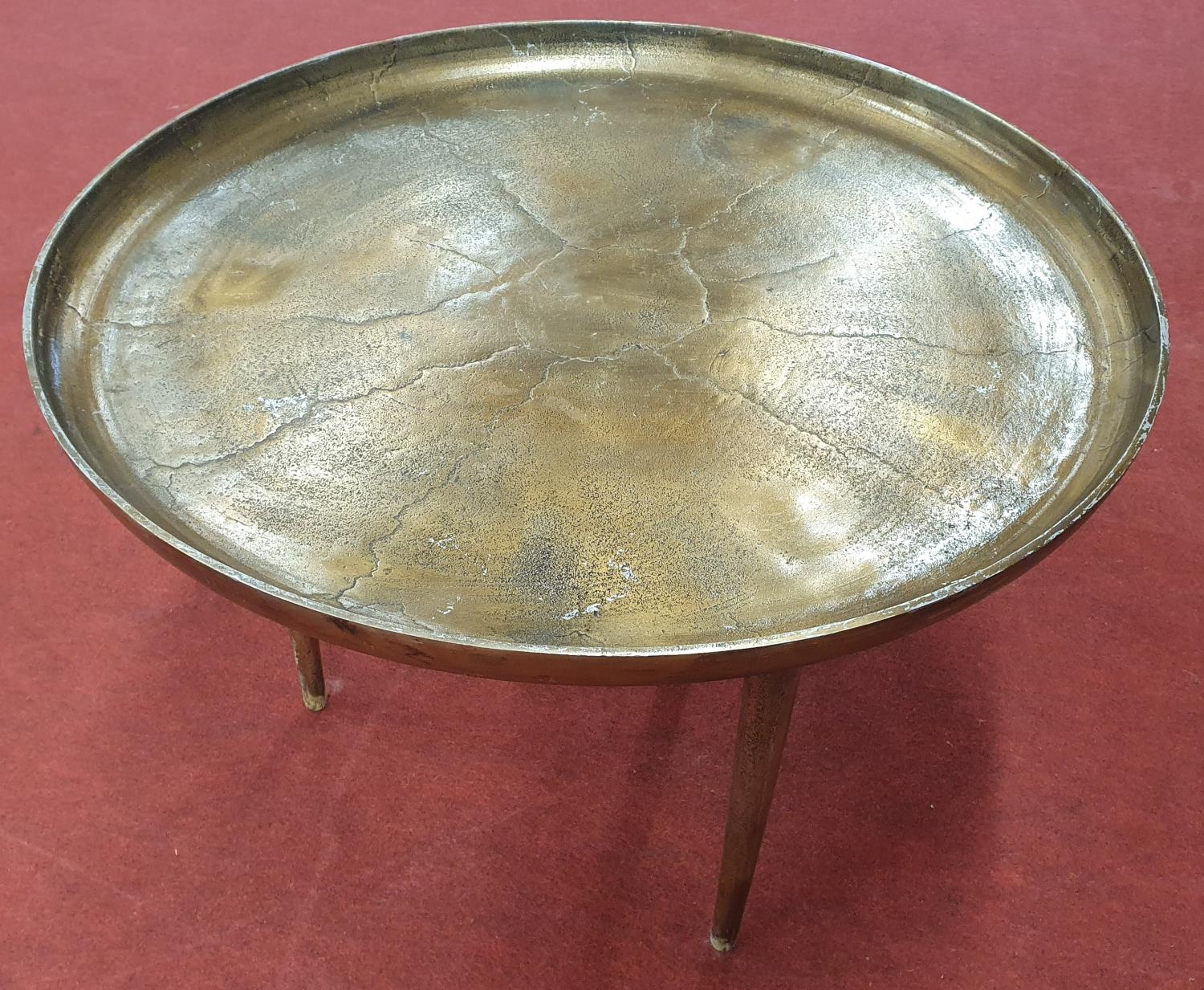 PRINCE OLEG THRONE ROOM-NOVAGROD: A Circular Brass Table.66d x 46h cms.