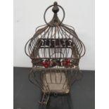 SILK ROAD: A Metal Birdcage.30w x 30 x 58h cms.