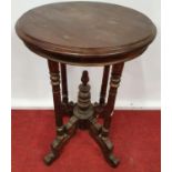 A Timber Circular Table.50d x 75h cms.