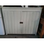 A 19th Century Pine Meat Cabinet, kitchen cabinet and corner unit.