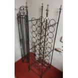 A good heavy duty Metal Wine Rack(33w x 132h cms) and a C D holder.