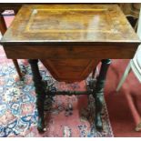 A 19th Century Walnut Work Table.54w x42 67h cms.