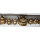 SILK ROAD: A quantity of Brass and Metal Kettles.