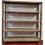 A very large open Shelving on wheels.188w x 46d x 207h cms.