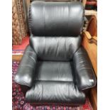 A very good Black Leather easy Armchair.