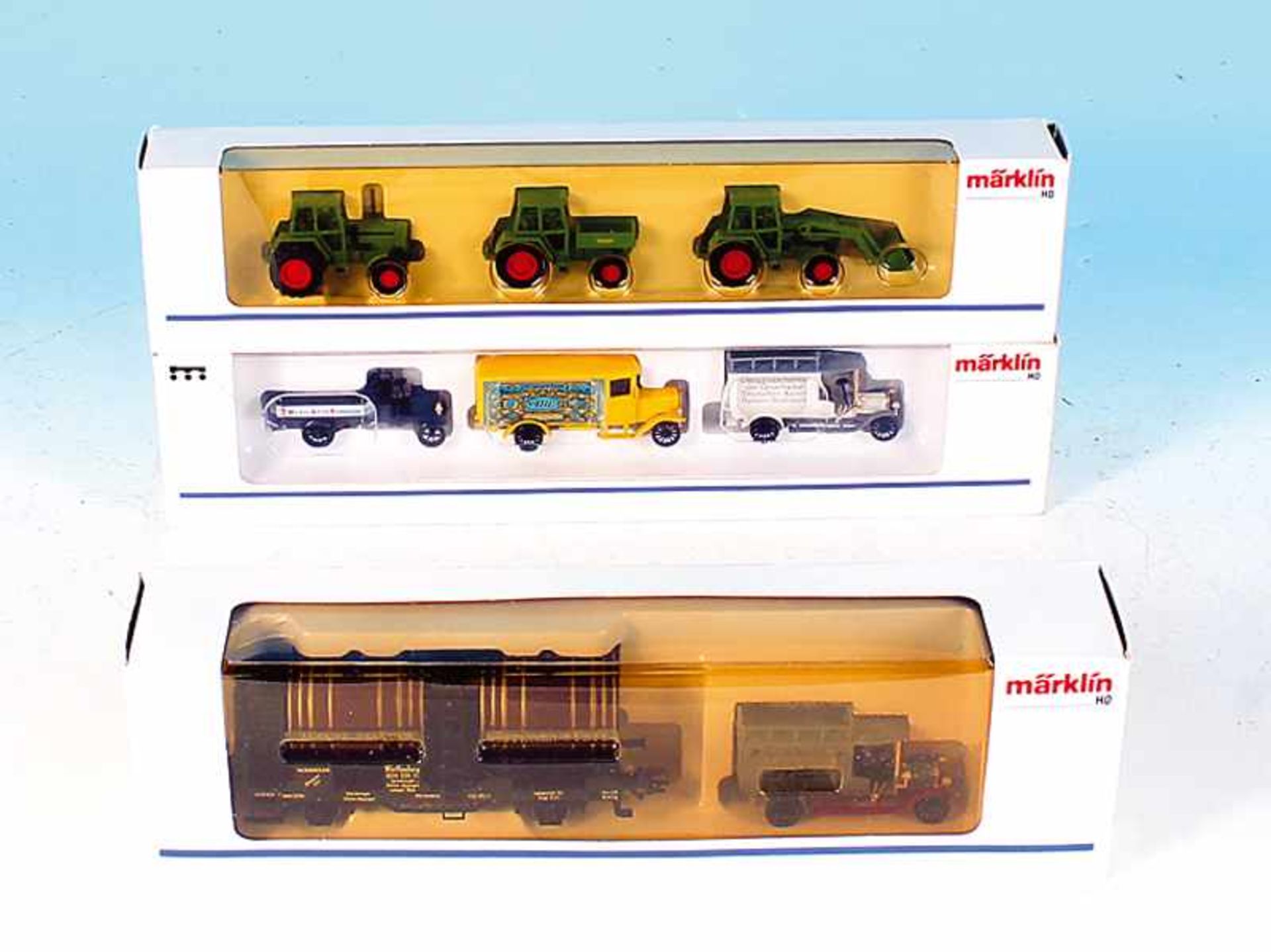 3 MÄRKLIN Wagen und LKW-Packungen