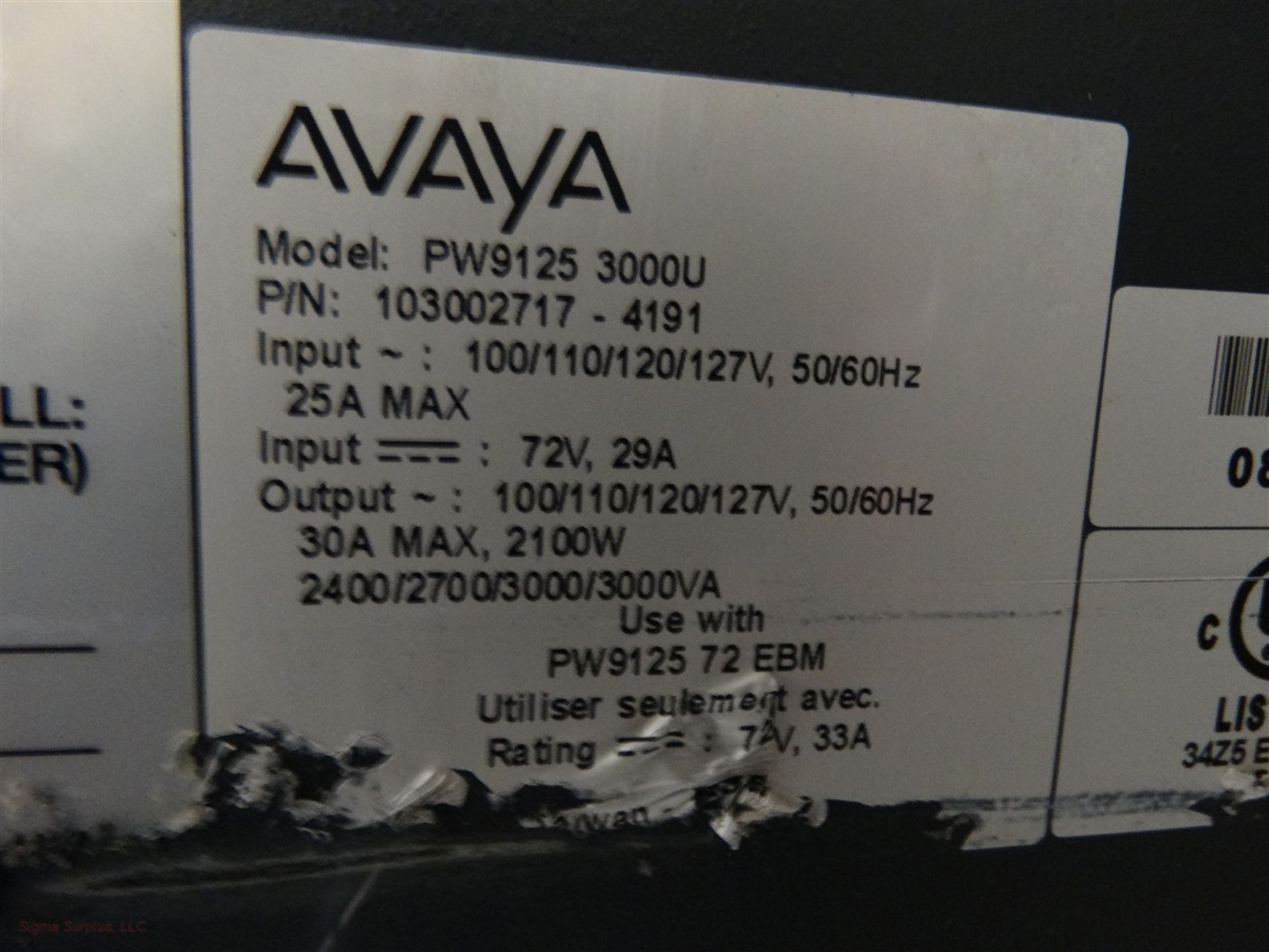 Avaya Extended Battery Modules PW9125 3000U P/N 103002717-4191 W/ PW9125 72 EBME SKU: 20665 - Image 8 of 12