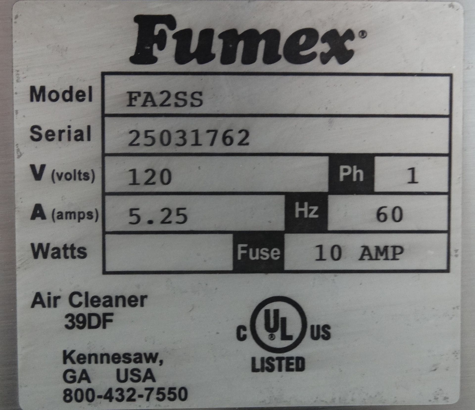 Fumex FA255 Air Filtration and Fume Extractor B5331 - Image 10 of 10