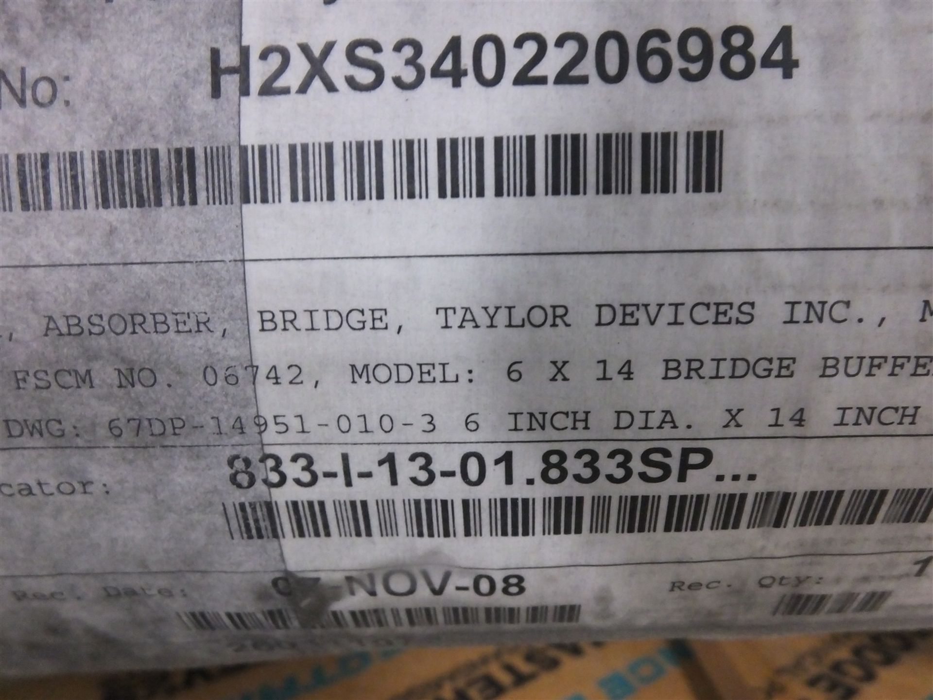 Taylor Devices INC. Shock Absorber FSCM 06742 500lbs SKU 7063 - Image 6 of 7
